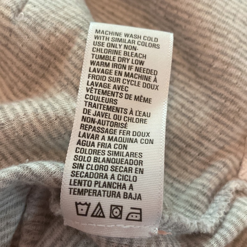 James Perse Standard striped gray white raglan sleeve hooded M cotton sweatshirt - Picture 15 of 15
